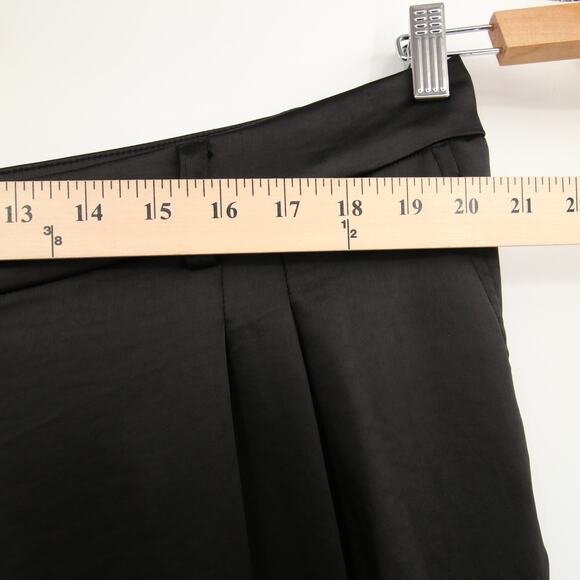 Vince Camuto Dress Pants Black Wide Leg Front Pleat Satin Trouser Pockets 16W - Picture 5 of 15